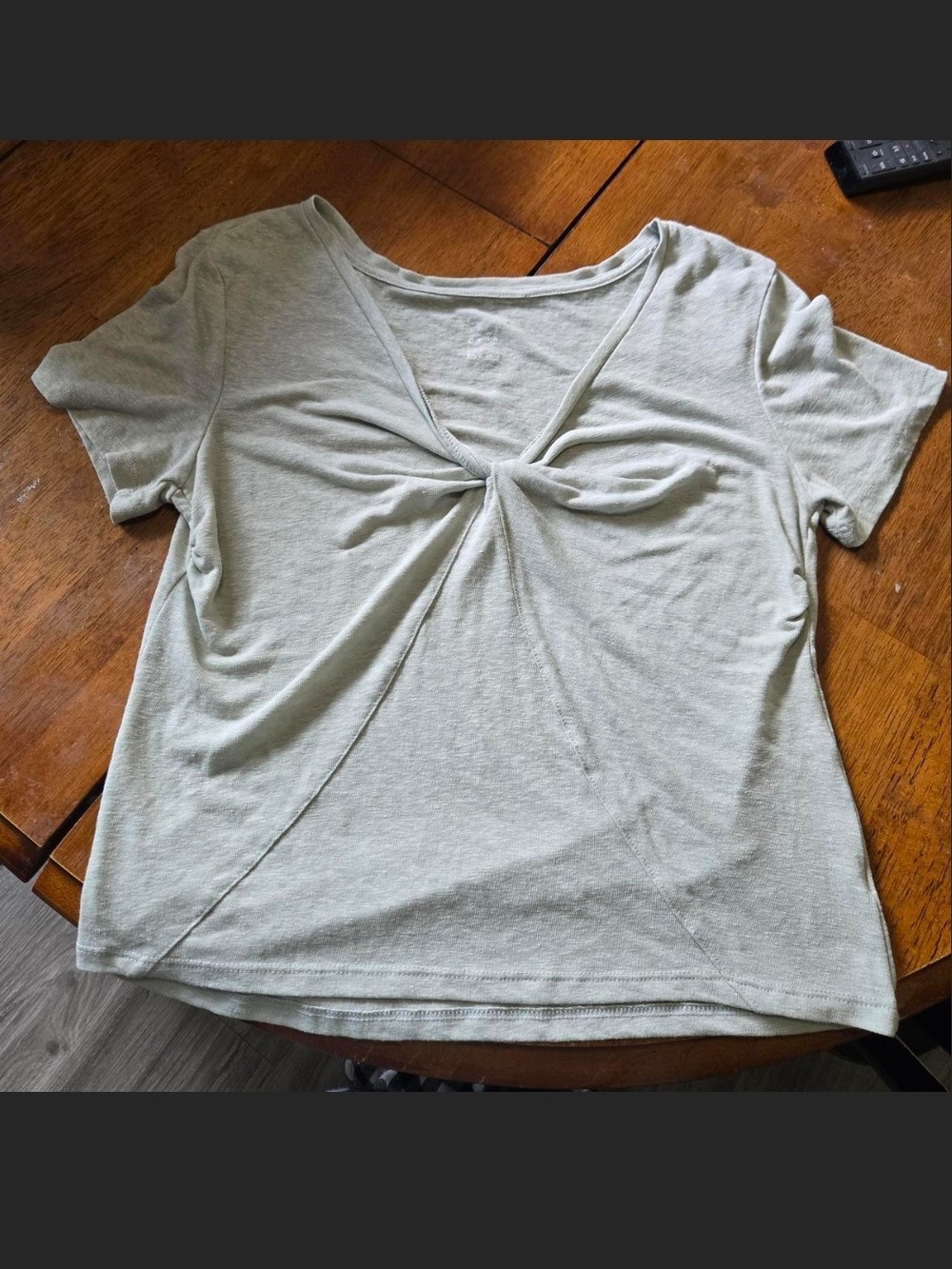 A New Day Sage Green Tie Front Top